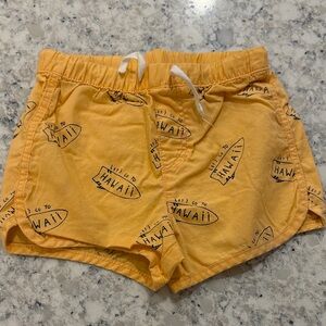 Orange Hawaii Print Shorts